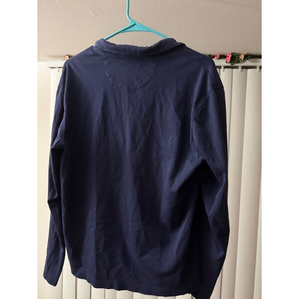 UNTUCKit Men's Medium  long-sleeve performance polo shirt navy blue - Picture 4 of 4